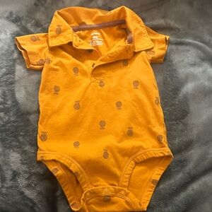 Carter's Mustard Pineapple Print Bodysuit size 6 month